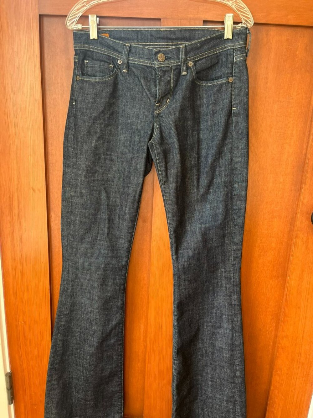 Citizens of Humanity Naomi 065 Low Rise Dark Wash Flare Jeans Y2K Distressed 28